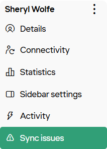 Users Sync Issues Subtab